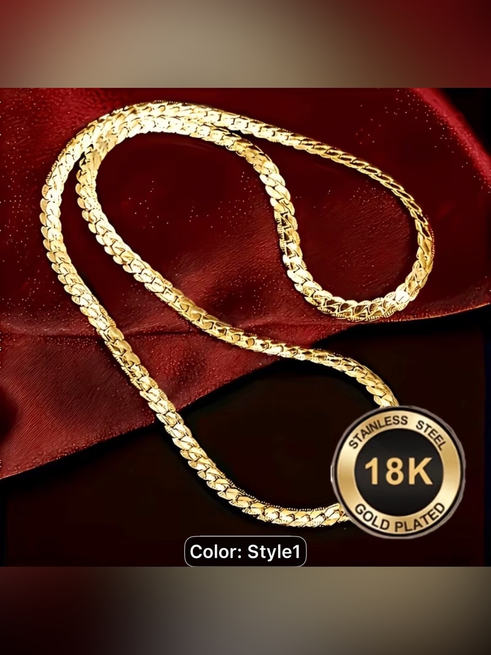 18K Gold-Plated Women's Chain Necklace - Style1